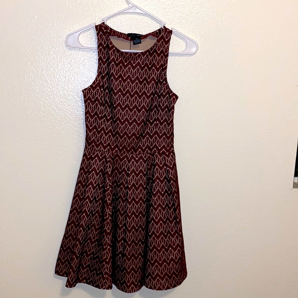 Burgundy with brown color dress